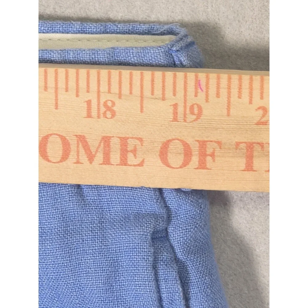 Vtg Polo Ralph Lauren Pants Mens 38x29 (38×32 Tag) Blue Linen Pleated Cuffed
